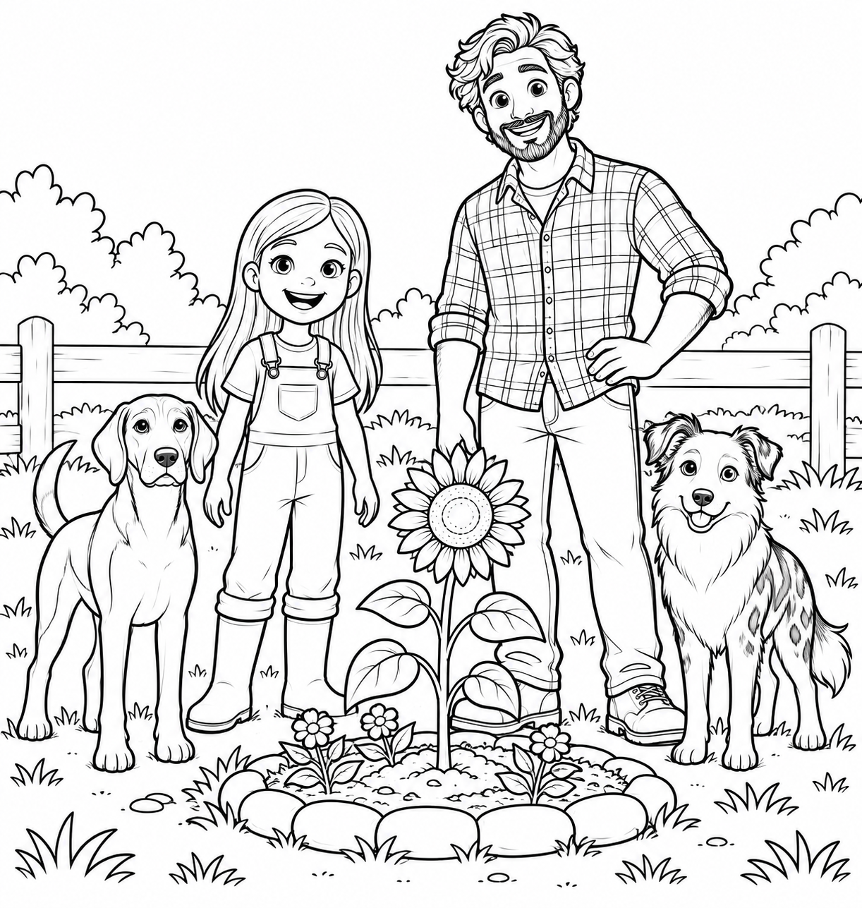 Free printable coloring page: A sunflower for the garden